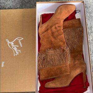 Christian Louboutin “Majung 85” suede fringe boot